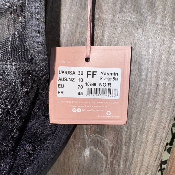 Panache Yasmin Plunge Bra Black Size 32FF - Picture 7 of 9